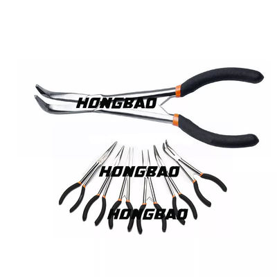Bent Long Nose Pliers Bent alicates de grampo de retenção longos do alcance da curva angular de 90 graus