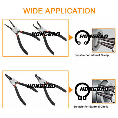 Polegada interna e externo 4PCS 5pc de Ring Pliers Circlip Pliers Retaining 7 da pressão