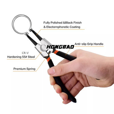 Os alicates de grampo de retenção externos internos de retenção instantâneos de Ring Pliers 4PCS da combinação ajustaram 7 10 12 polegadas