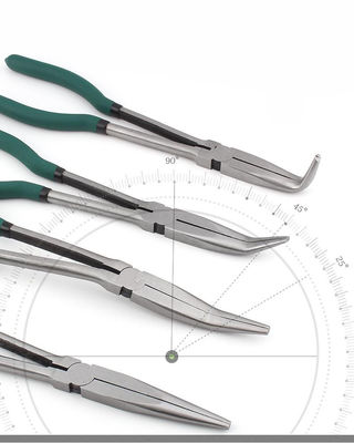 A agulha de Bent Head Needle Nose Pliers 4 ajustou um reto de 11 polegadas curvado 45 90 graus