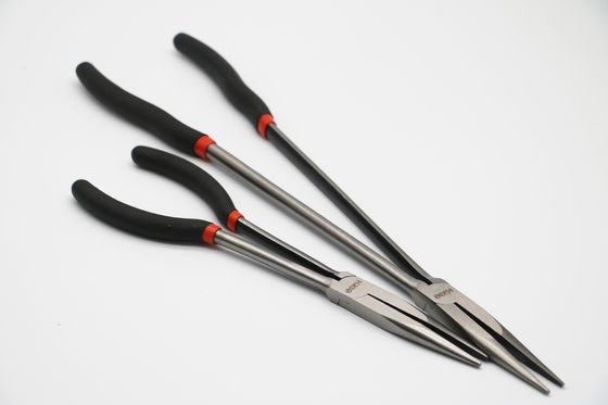 Os alicates de nariz de agulha de um ângulo de 45 graus alcançam por muito tempo Bent Chain Nose Pliers 16&quot;