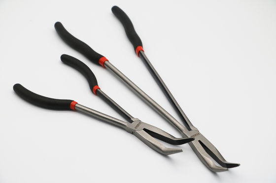 Os alicates de nariz de agulha de um ângulo de 45 graus alcançam por muito tempo Bent Chain Nose Pliers 16&quot;