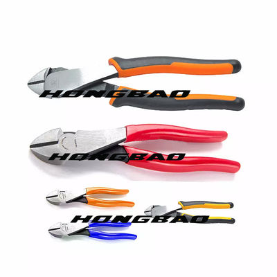 Alicates diagonais de corte laterais 1000v 180mm 6" Bent Angle Head Body Nose 8 11" cabeça delgada